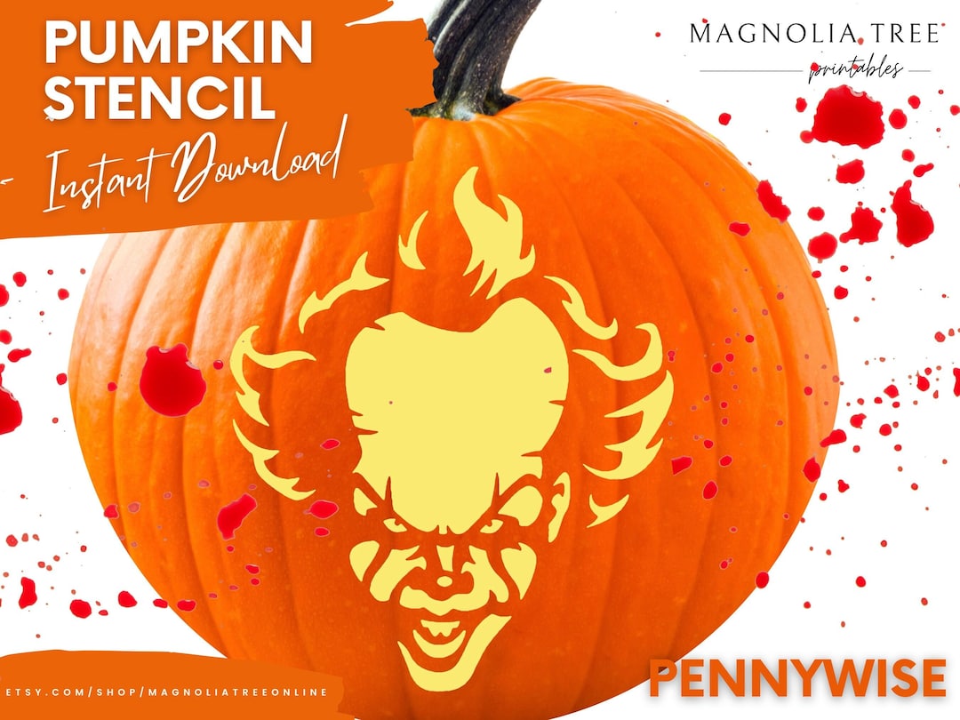 iconic-pennywise-it-horror-movie-printable-pumpkin-stencil-etsy