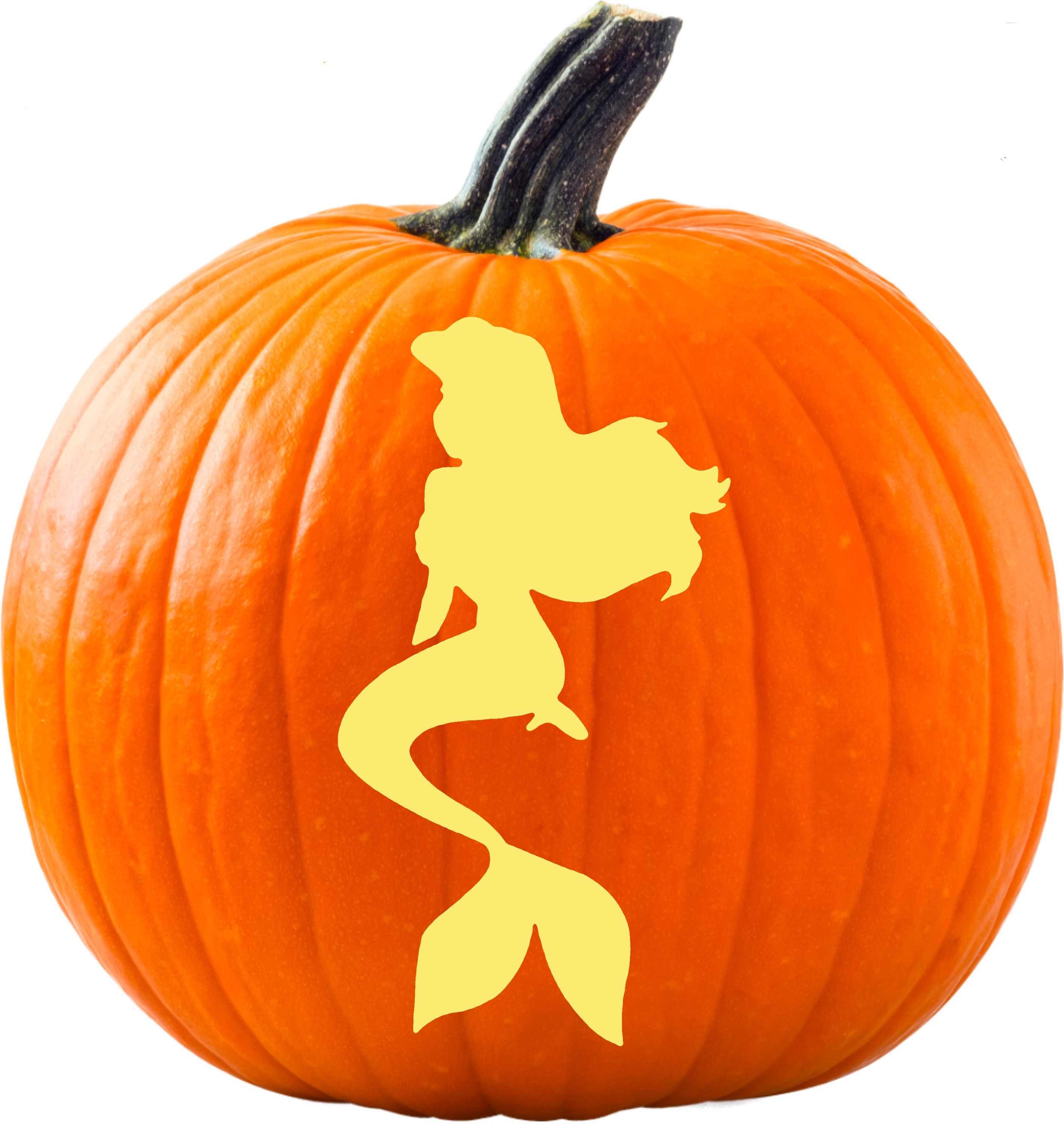 Ariel And Flounder Pumpkin Stencils