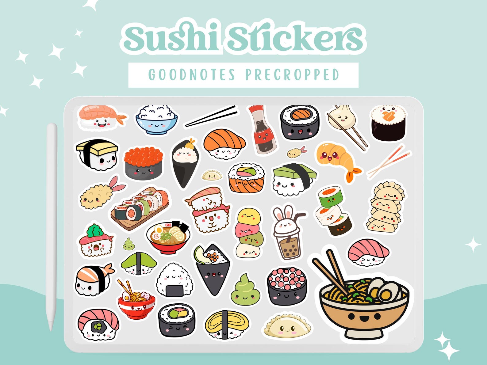 Digital Stickers, Kawaii Japanese Food Planner, Sushi Ramen Goodnotes ...