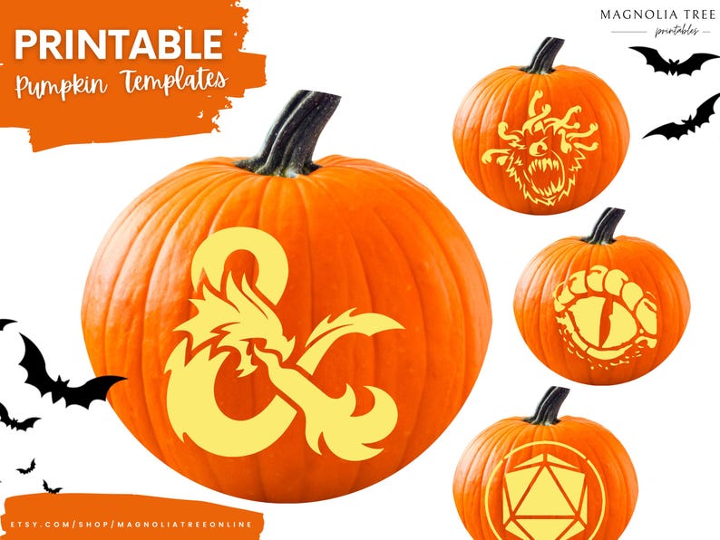 Dungeons and Dragons Printable Pumpkin Stencil
