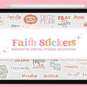 Glaube Aufkleber Goodnotes Sammlung: 200+ Christliche PNG Aufkleber (Digitaler Download)