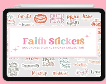 Faith Stickers Goodnotes Collection: 200+ Christian PNG Stickers (Digital Download)