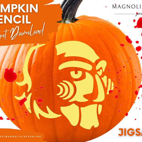 Jigsaw Pumpkin Carving Stencil Etsy Jigsaw Pumpkin Carving Stencil Etsy