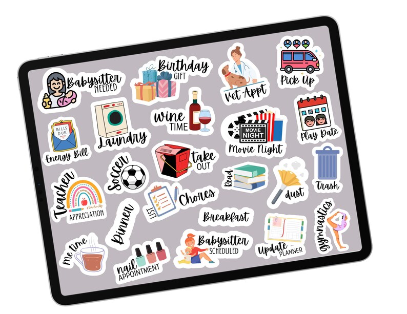 Digital Stickers Mom Life Kids School PNG, Goodnotes Planner Download ...