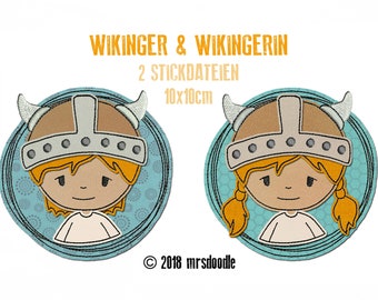 Set Wikinger 2 Doodle Stickdateien 10x10cm