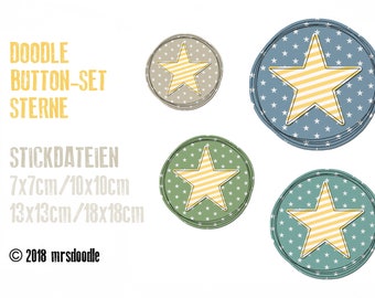 Stars Set-Doodle embroidery file in 4 sizes