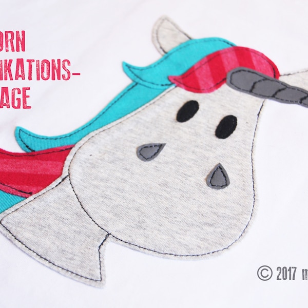 Unicorn applique template