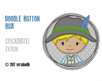 Stickdatei Bua Doodle-Button 7x7cm