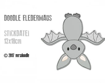 Embroidery file Bat Doodle 13 x 18 cm