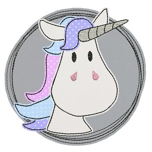 Stickdatei Einhorn Doodle-Button 10x10cm Bild 2