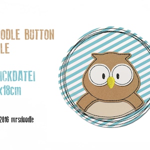 Embroidery File Owl Doodle-button 13 x 18 cm