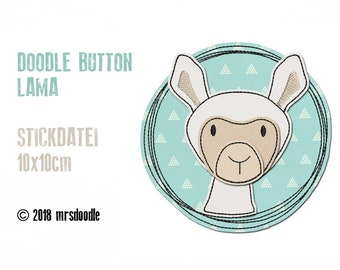 Stick file Lama Doodle-button 10 x 10 cm