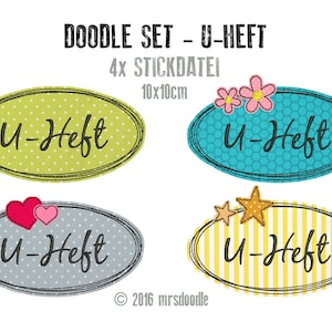 Button-Set U-issue 10 x 10 cm Doodle Embroidery file