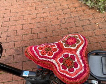 Fahrradsattelbezug gehäkelt Sattelbezug Boho retro Sonnenschutz Fahrradschutz