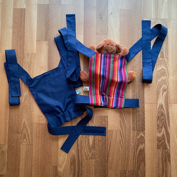Puppentrage Bauchtrage Rückentrage für Puppen Puppenspielzeug dunkelblau