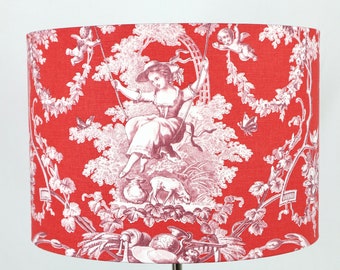 Lampenschirm, Lampenschirm Landhausstil, Lampenschirm Toile de Jouy, Lampenschirm Tischlampe