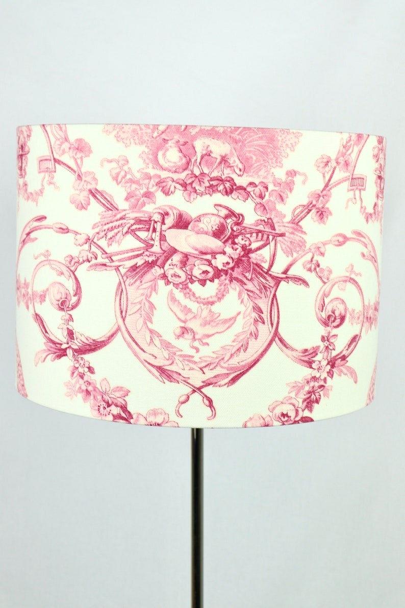 Lampshade, country style lampshade, Toile de Jouy lampshade, table lampshade image 3