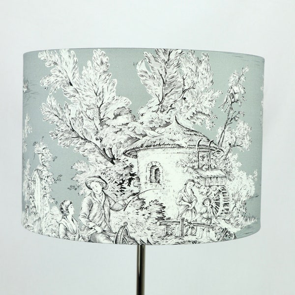 Lampenschirm, Lampenschirm Landhausstil, Lampenschirm Toile de Jouy, Lampenschirm Tischlampe