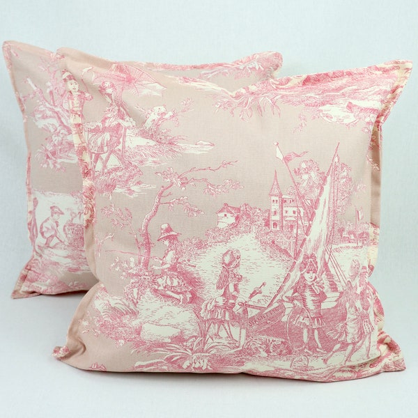 Coussins, oreillers décoratifs, Toile de Jouy, coussins country, coussins antiques