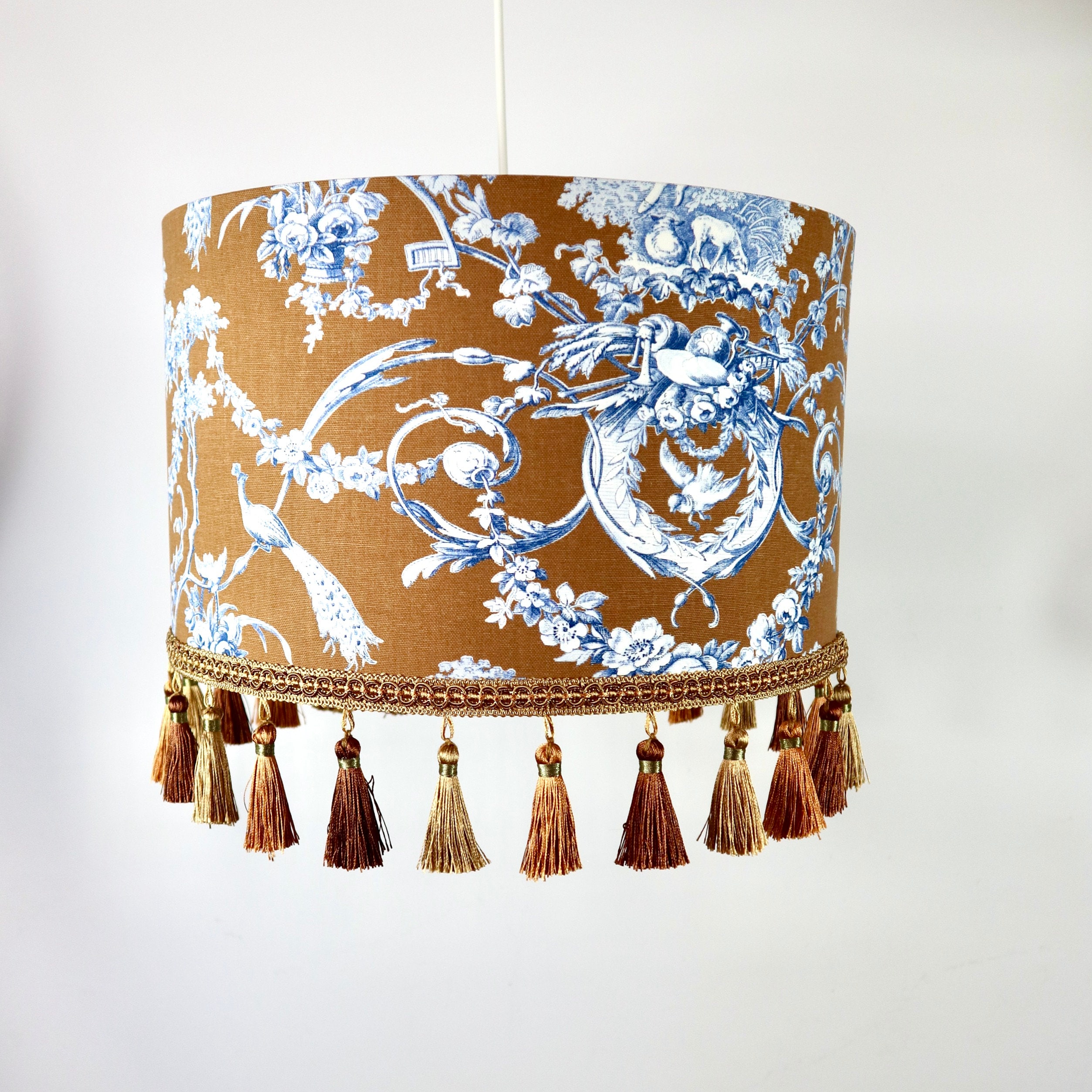 Abat-jour, abat-jour style country, abat-jour Toile de Jouy, abat-jour de table