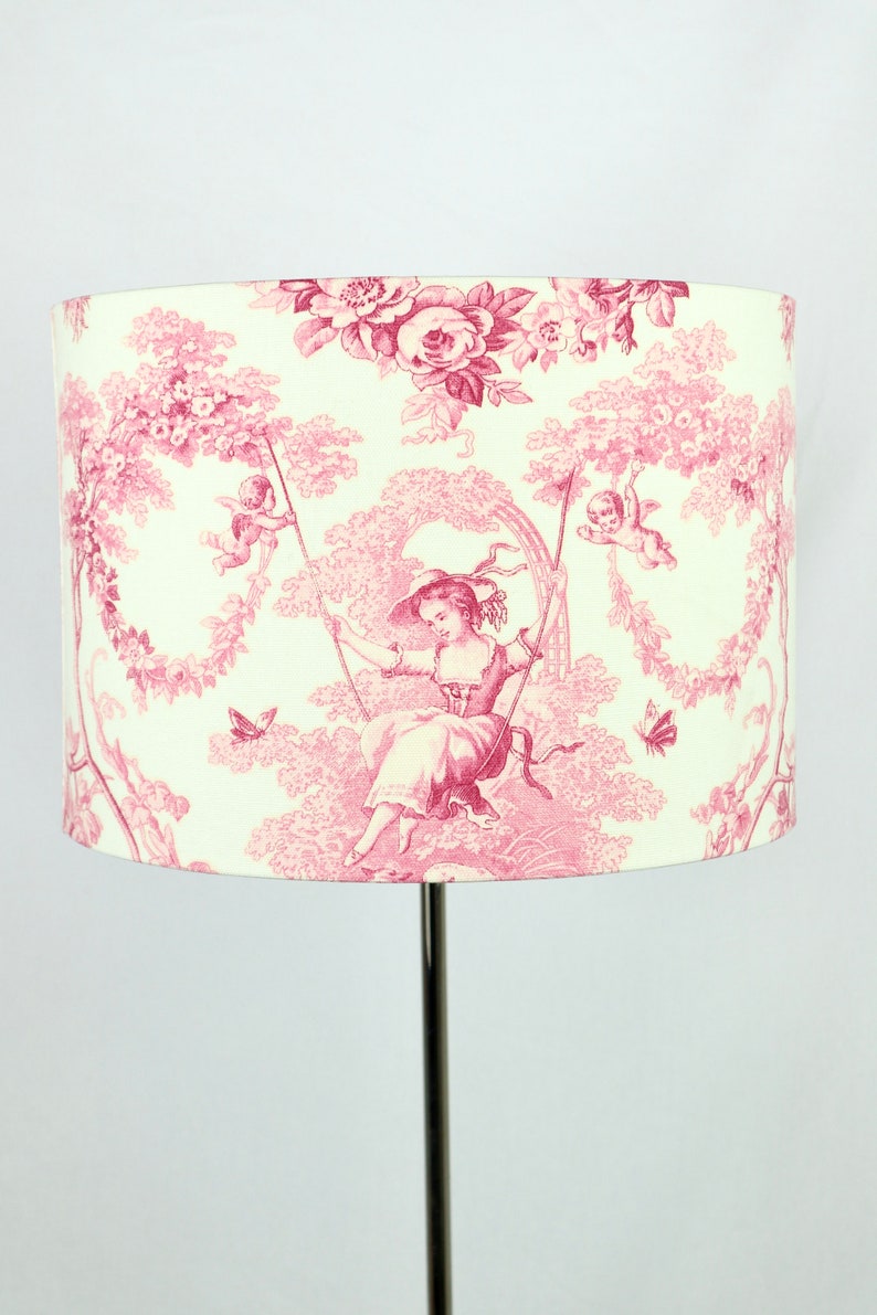 Lampshade, country style lampshade, Toile de Jouy lampshade, table lampshade image 1