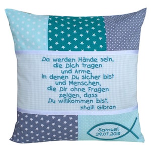 Geschenk zur Taufe, Babykissen personalisiert, Taufkissen Bild 4