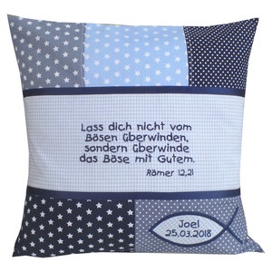 Geschenk zur Taufe, Babykissen personalisiert, Taufkissen Bild 1