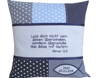 Geschenk zur Taufe, Babykissen personalisiert, Taufkissen