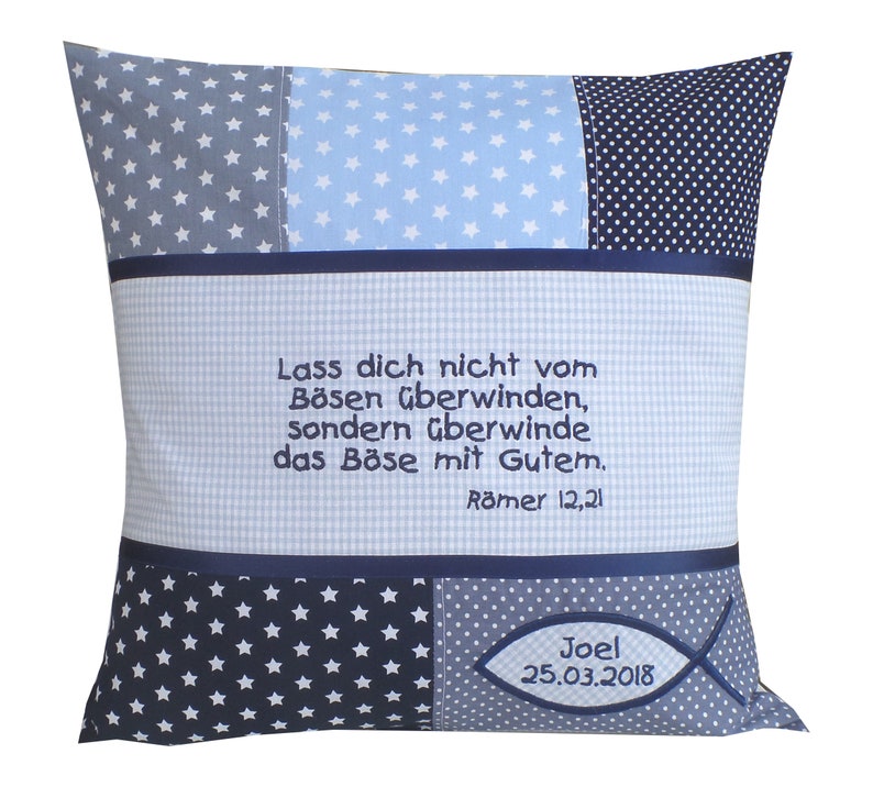 Geschenk zur Taufe, Babykissen personalisiert, Taufkissen Bild 1