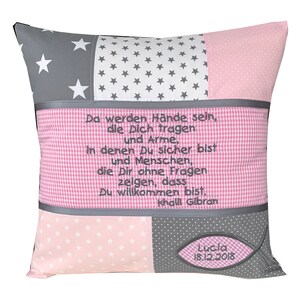 Personalisiertes Taufkissen 25x40cm - Bestickt Mit Regenbogen, Name & Taufspruch