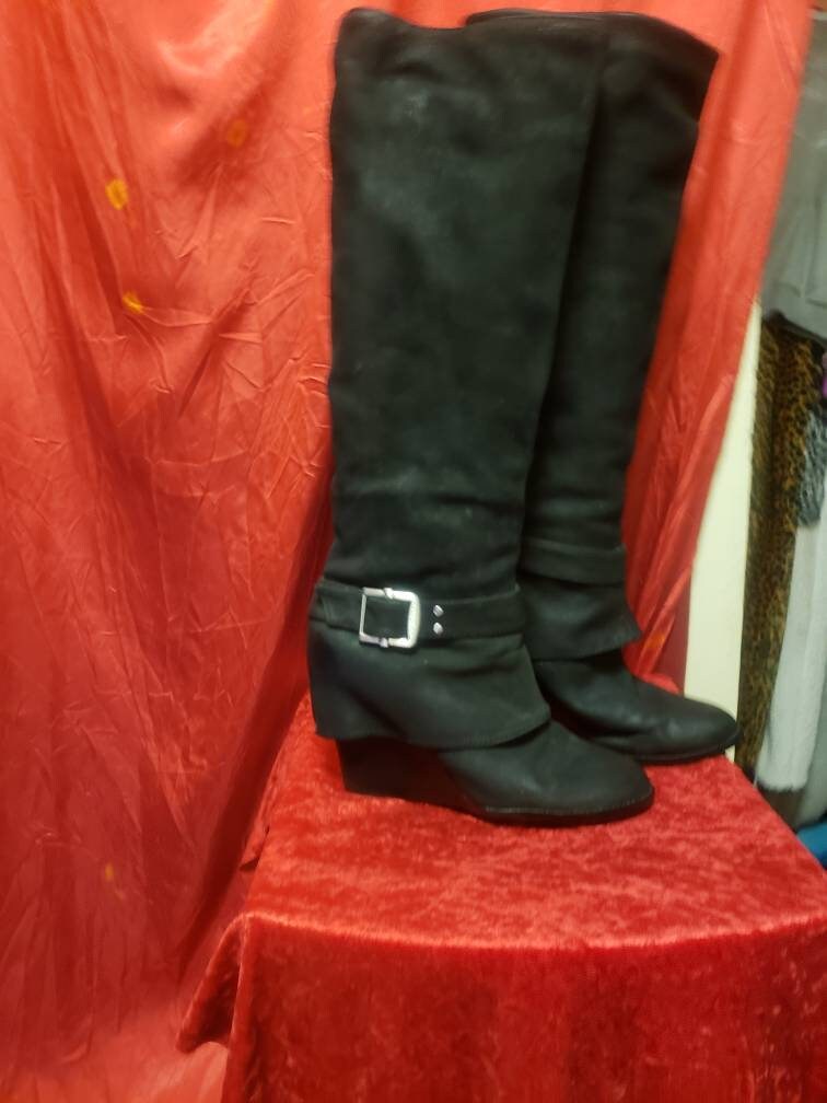 Tall Wedge Boots - Etsy