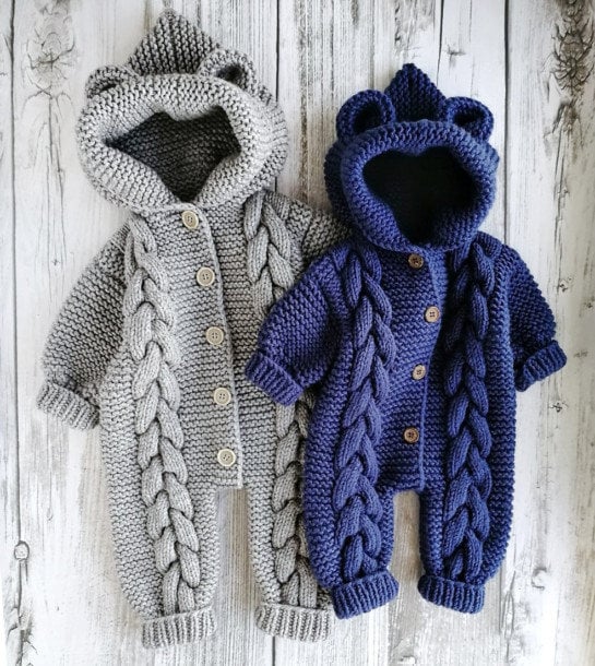 Knitted Baby Jumpsuit Knitted Baby Overalls 0-3 Months Hand - Etsy