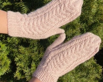 Female  Mittens, Alpaca Mittens Women, Winter Ladies Gloves, Mittens, Fashion Items, Winter Accessory for her