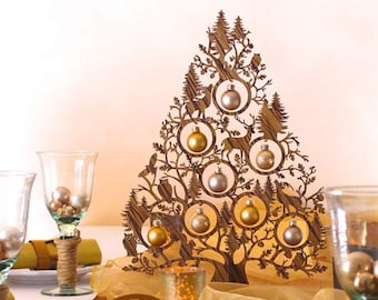 Kerstboom, Kerstversiering, bosboom, Adventsdecoratie