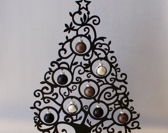 Avent décoration sapin de Noël Curl noir 40 cm