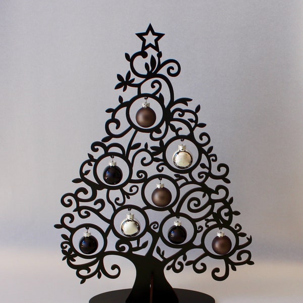 Adventsdeko  Weihnachtsbaum Curl schwarz 40 cm