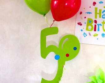 Numéro d’anniversaire 5y. Ballon 60 cm