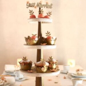 Cake topper décoration de mariage cupcake stands tourtereaux image 4