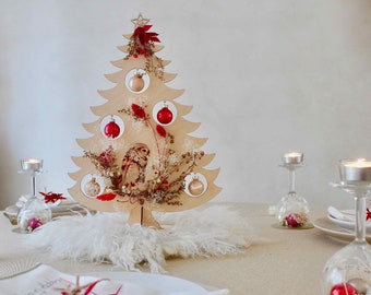 Décoration de table Noël, Sapin de Noël, Décoration de Noël, Hibou de Noël