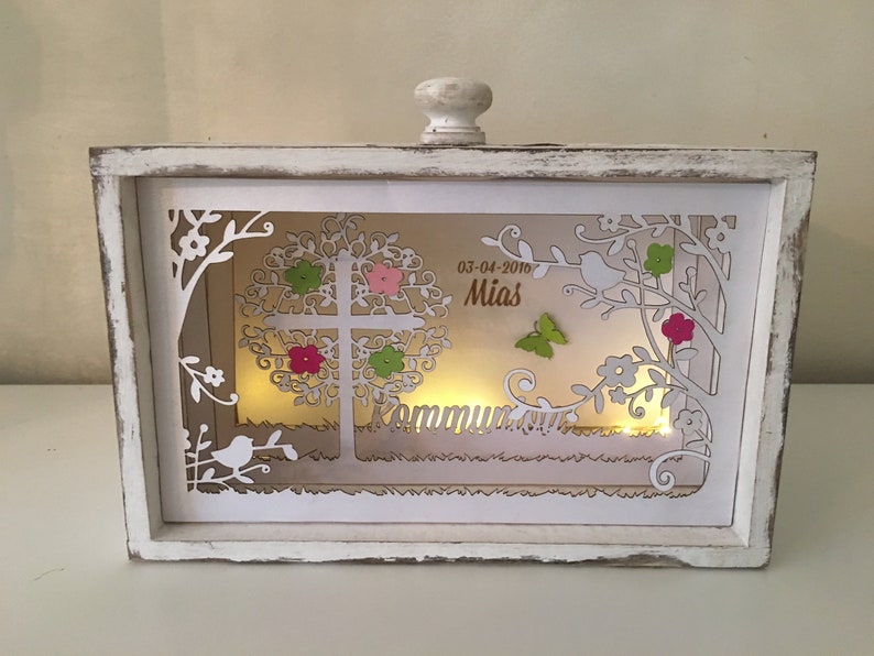 baptism gift, communion gift, drawer with LED light image 3
