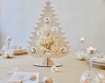 Décoration de table Noël, Noël naturel, cadeau de Noël, fleurs séchées, sapin de Noël naturel