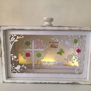 baptism gift, communion gift, drawer with LED light image 1