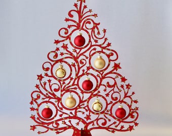 Kerstversiering Kerstboom sterren rood goud 40 cm