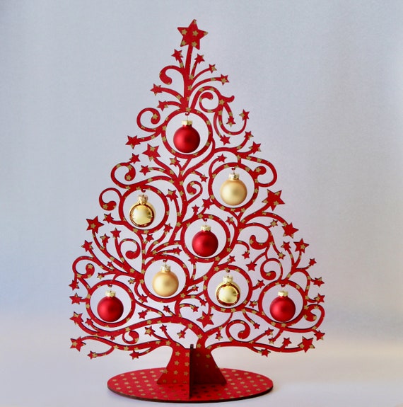 schuld ondernemen glas Kerstversiering Kerstboom sterren rood goud 40 cm - Etsy België