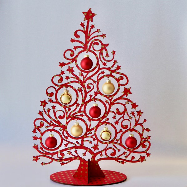 Weihnachtsdeko Weihnachtsbaum Sterne rot gold 40 cm