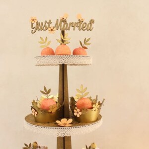 Cake topper décoration de mariage cupcake stands tourtereaux image 2