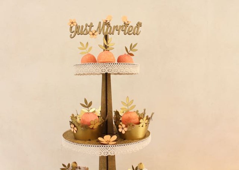 Cake topper décoration de mariage cupcake stands tourtereaux image 2