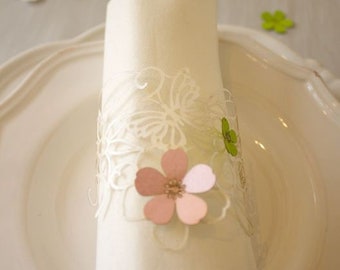 table decoration wedding napkin ring cherry blossom