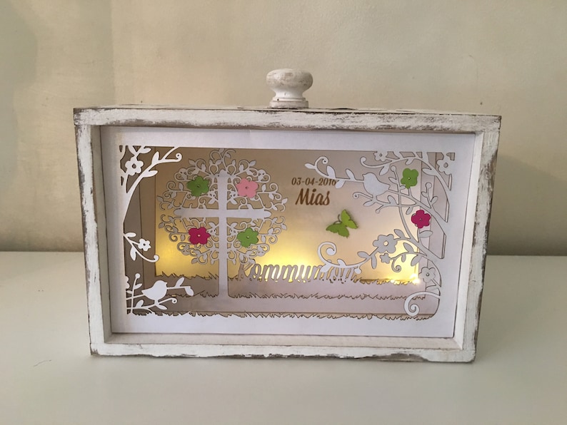 baptism gift, communion gift, drawer with LED light image 4