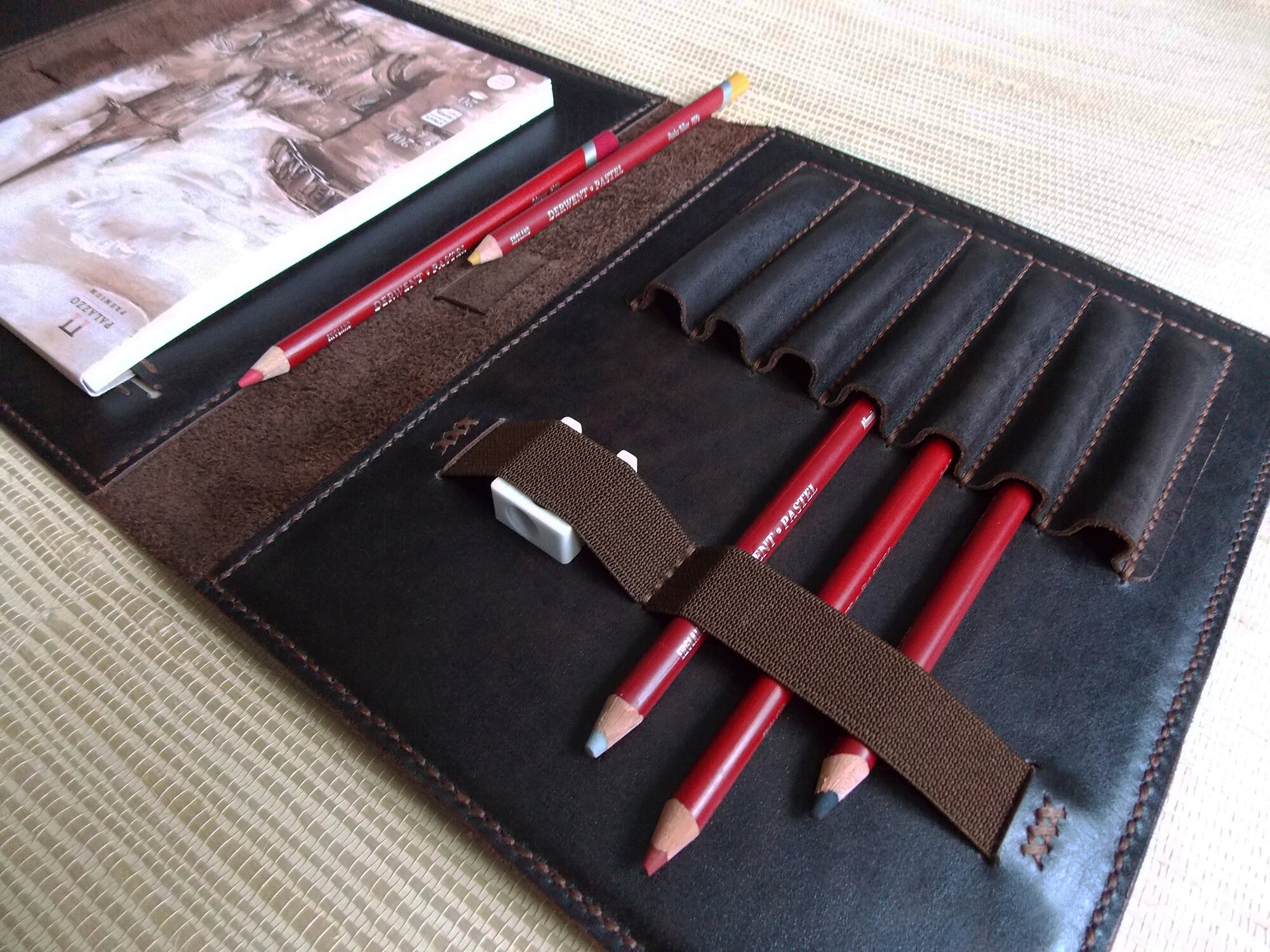 А5 Leather sketchbook black Art Artist Drawing Book Etsy